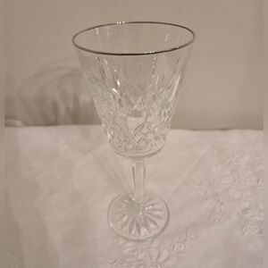 Waterford Lismore 4.5oz Claret Glass with Silver Rim- New Without Tags